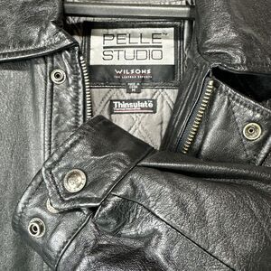 Pelle Studio Leather Jacket‎ Black Wilson's Coat Men's Medium Ultra Soft Lined